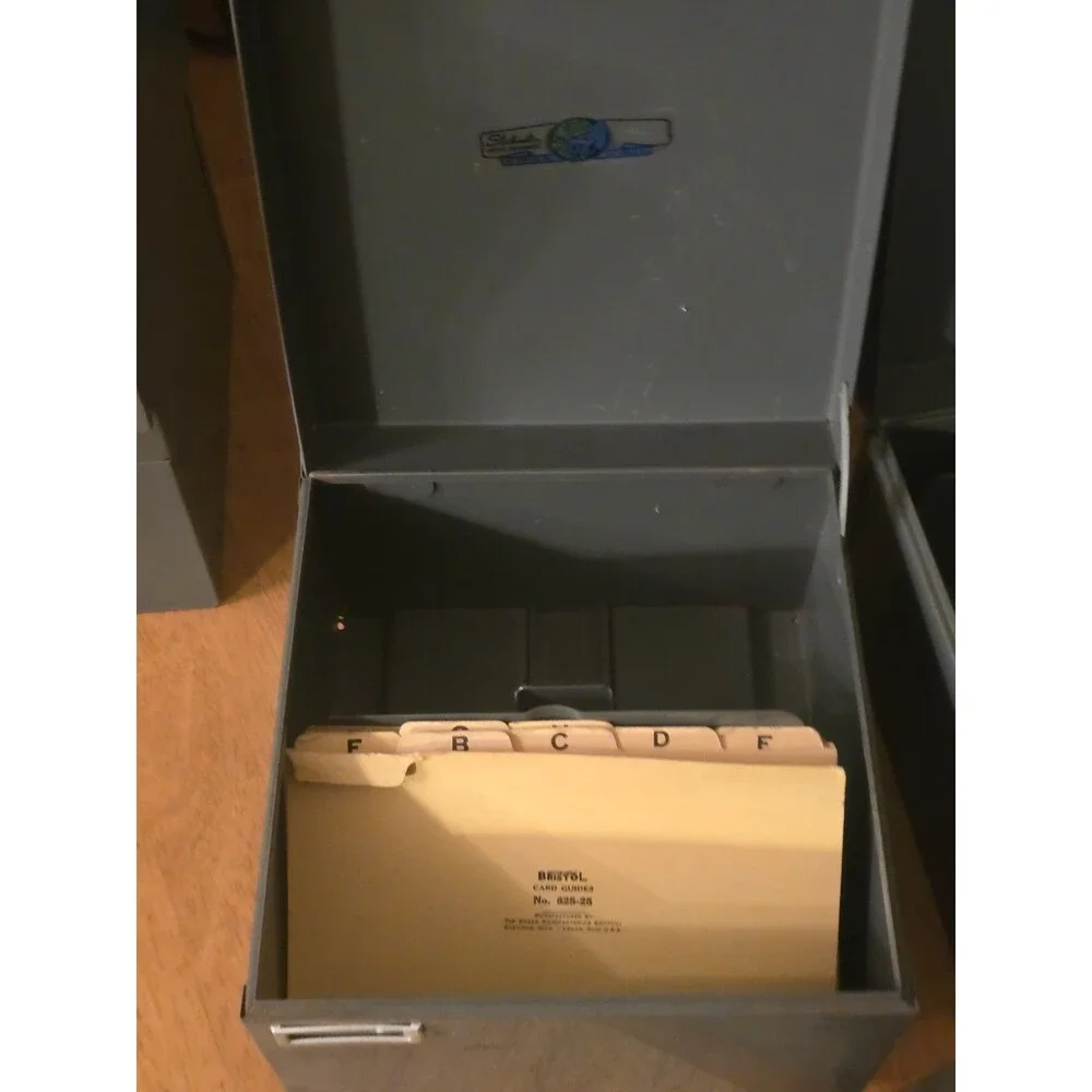 Vintage Steelmaster Industrial Metal Index Card File Box Gray Art Steel Co...